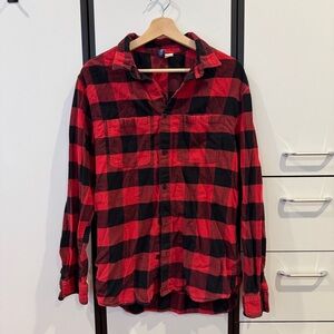 H&M Red and Black Plaid Men's Shirt